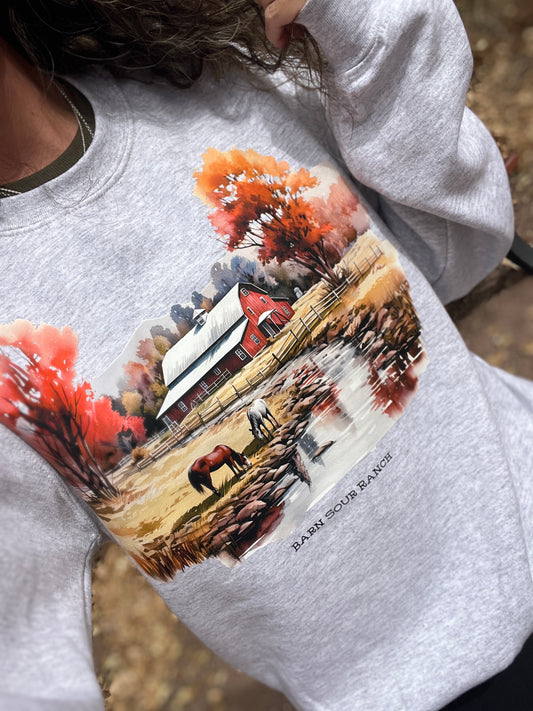 Fall At The Barn Pullover