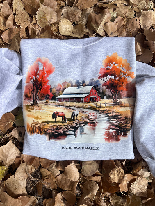 Fall At The Barn Pullover